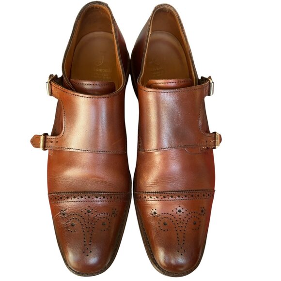 Allen Edmonds St Johns Double Monk Strap Cap Toe Shoes Brown Leather Mens 11 B main image 9